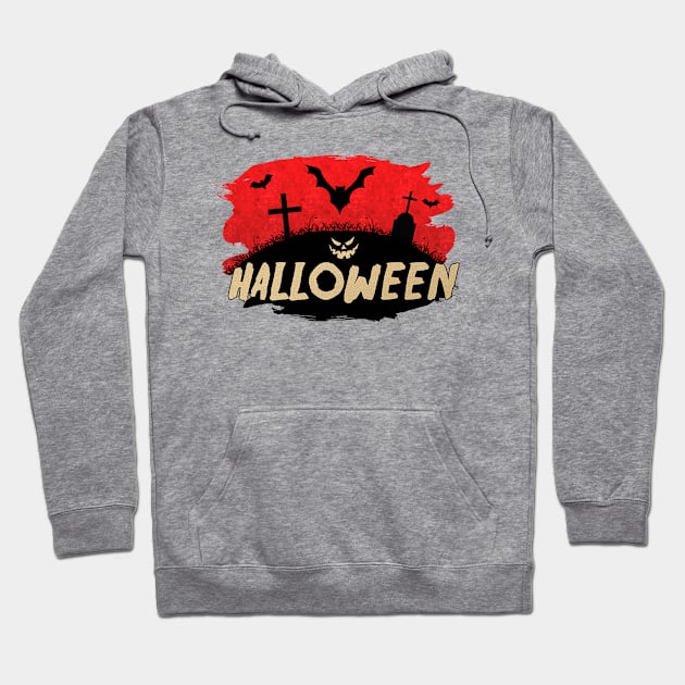 ✚ Haunted Bats Cemetery ✚ Halloween Spooky Pumpkin Cool Costume Idea Hoodie by Naumovski